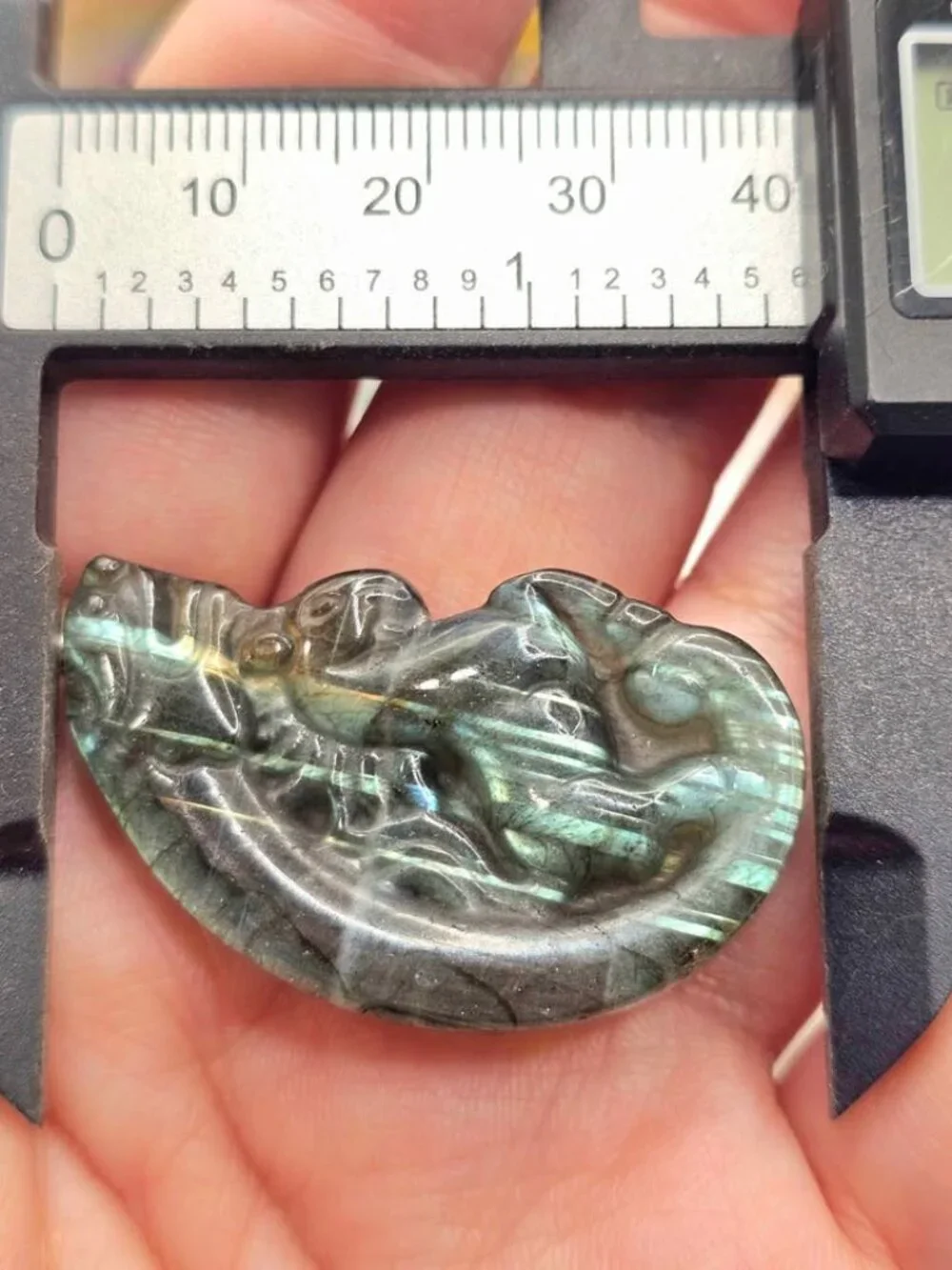 Nature Labradorite Horse And Dragon Pendant Necklace